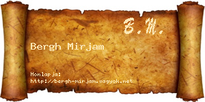 Bergh Mirjam névjegykártya